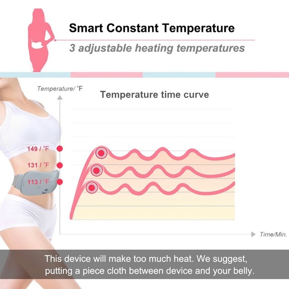 YEAMON Wearables Portable Cordless Heating Pad Electric Back Or